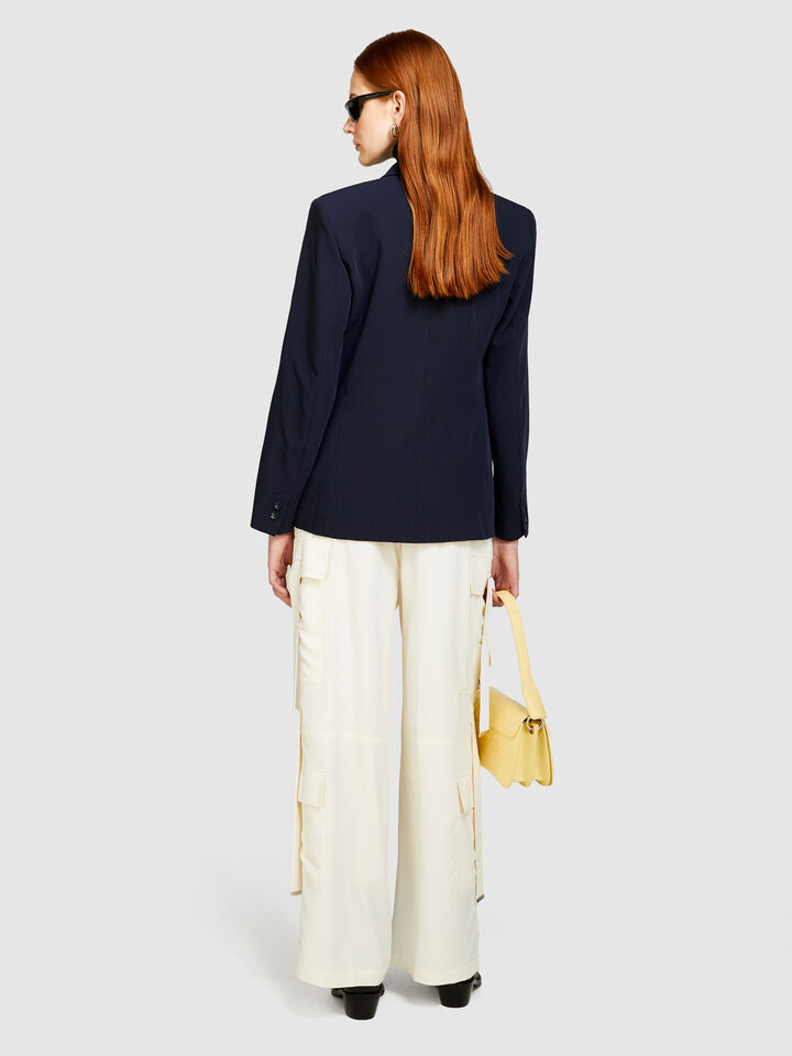 Double-breasted slim fit blazer - women's blazers - Dark Blue | Sisley image number 3